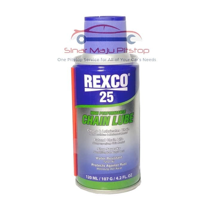 Jual REXCO 25 HIGH PERFORMANCE CHAIN LUBE 120 ML - SPRAY PEMBERSIH ...