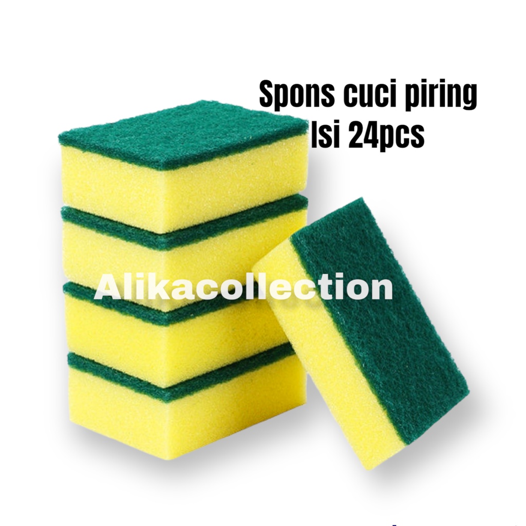 Jual Spons cuci piring spons busa cuci piring isi 24pcs | Shopee Indonesia