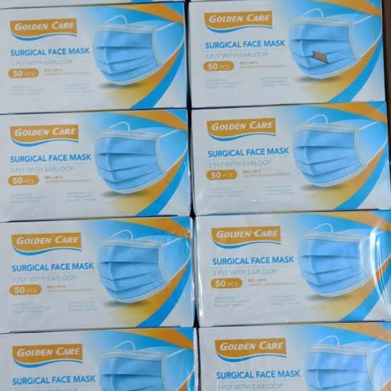 Jual Masker Medis Surgical Mask 3 Ply 3ply Golden Care Isi 50 Izin ...