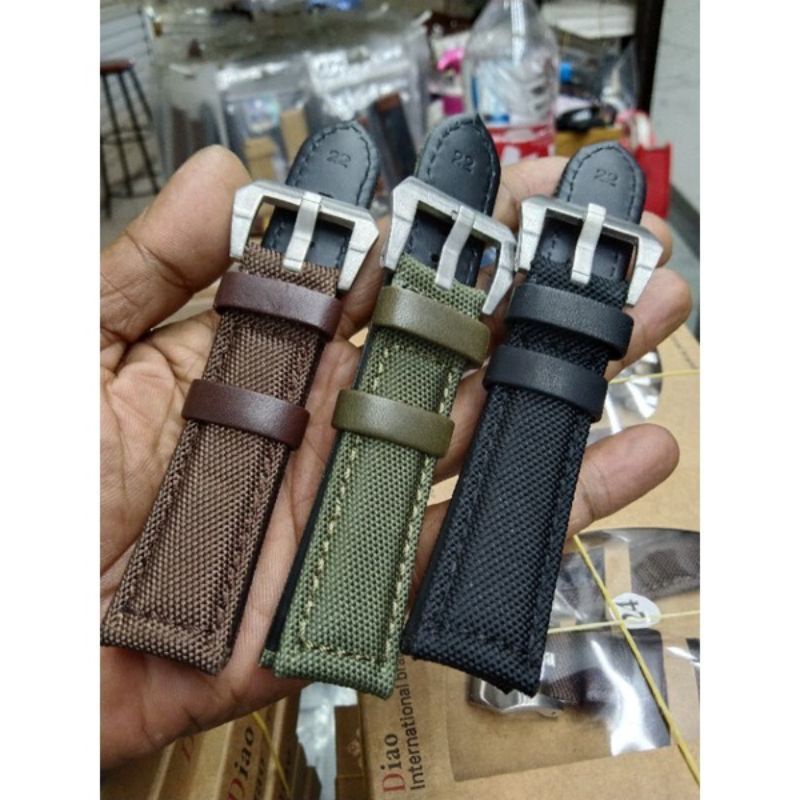Jual STRAP TALI JAM TANGAN UNIVERSAL KANVAS KULIT SUPER Tali Jam Tangan