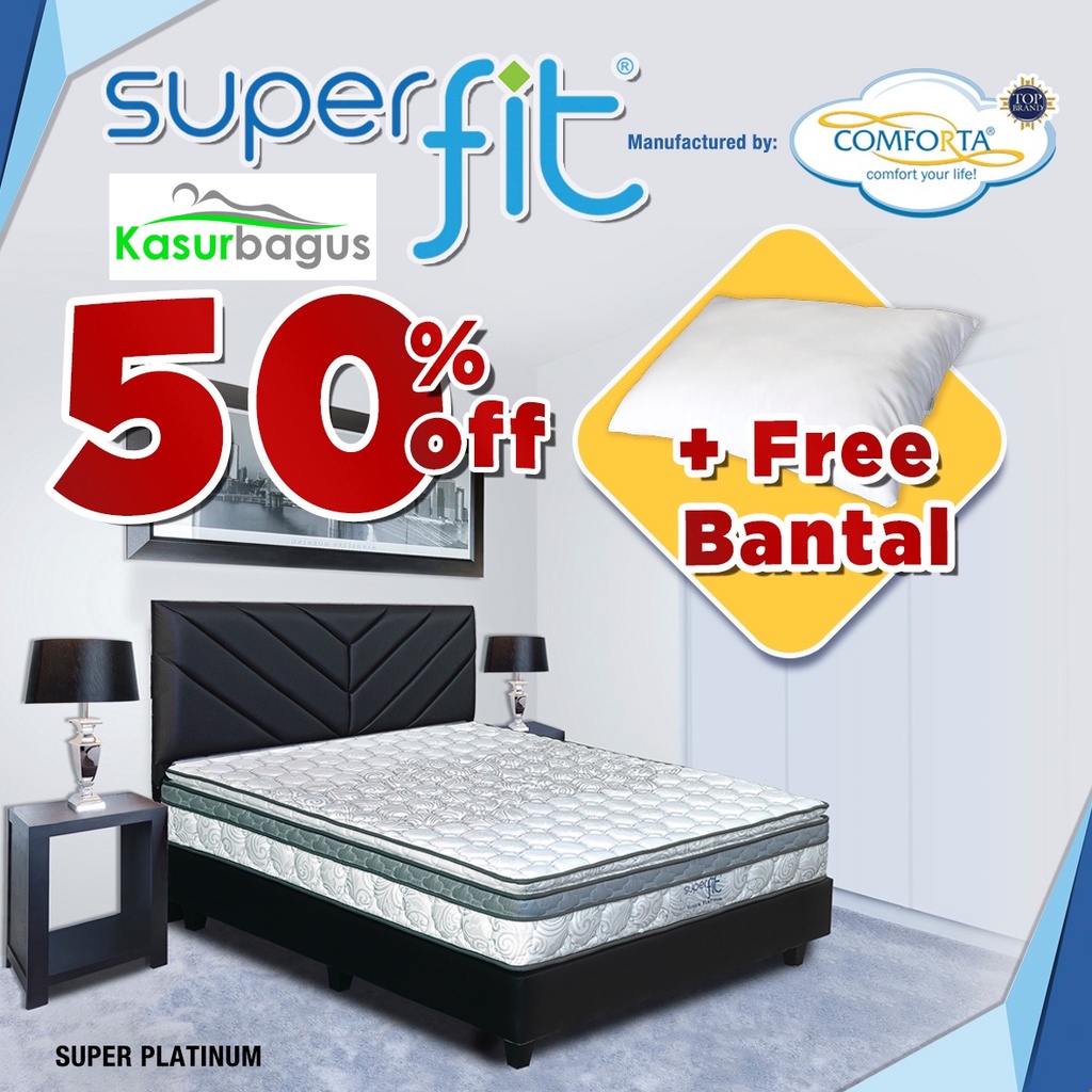Jual Comforta SuperFit Kasur Springbed Super Platinum - Full Set 90x200 ...