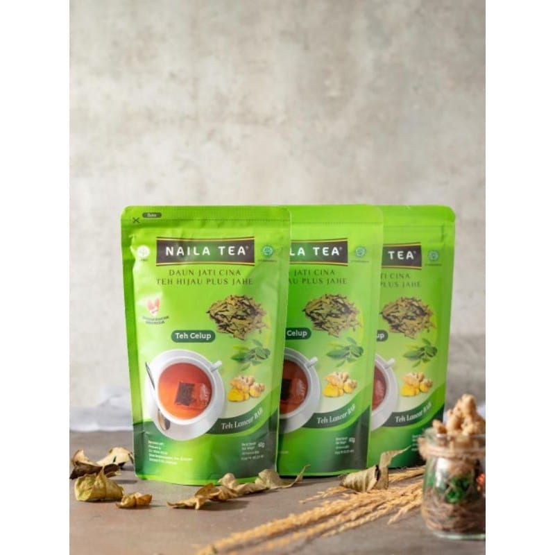 Jual Paket Teh Pelangsing NAILA TEA Herbal Jati Cina Plus Jahe isi 3 ...