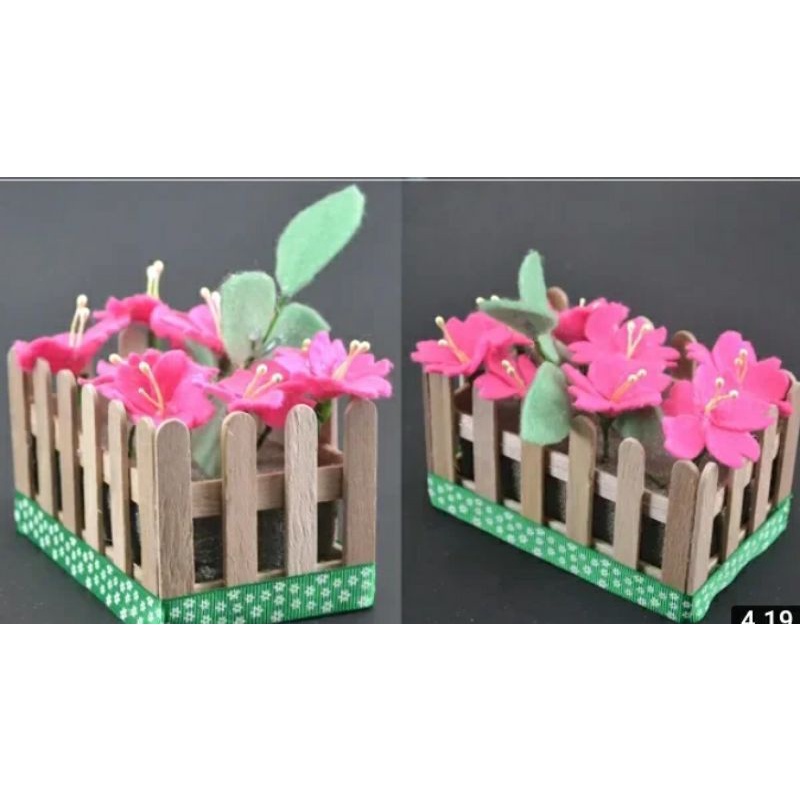 Jual VAS BUNGA KERANJANG STICK ES KRIM - KERAJINAN TANGAN DARI STIK ES ...