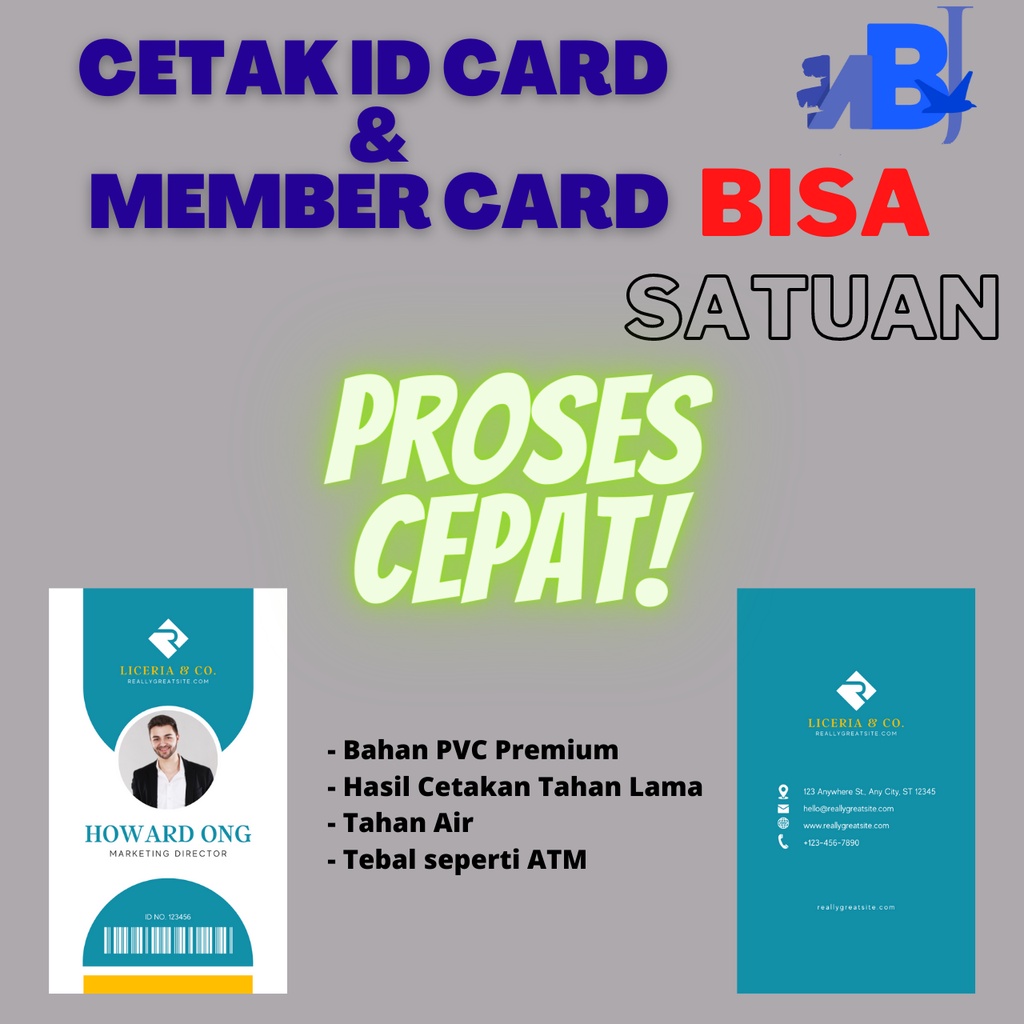 Jual Cetak ID Card PVC Premium Kartu Member / Kartu Anggota Pelajar ...