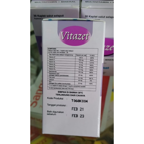 Jual Vitazet Multivitamin Mineral Isi 30 Kaplet | Shopee Indonesia