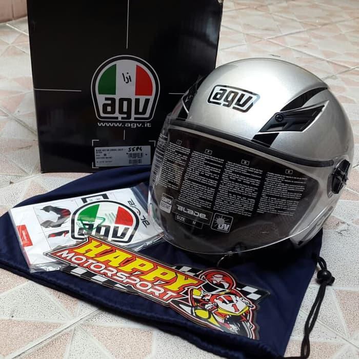 Jual HELM HALF FACE MERK AGV BLADE SOLID SILVER SIZE M (SNI) Shopee