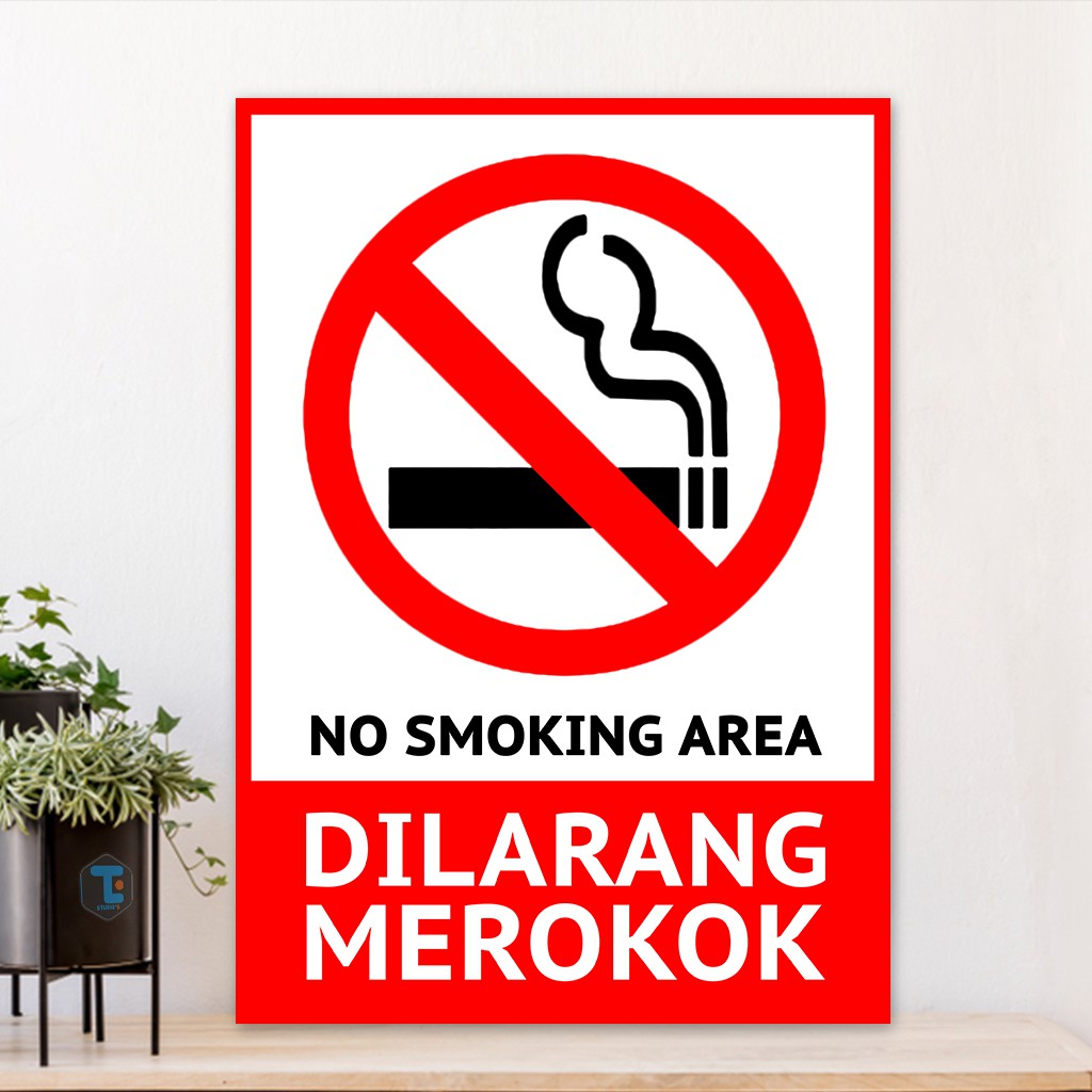 Jual Poster Sign Dilarang Merokok Hiasan Dinding Wall Decor Tanda Larangan No Smoking Shopee