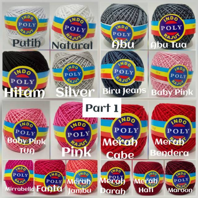 Jual (Part 1) Benang Rajut Poly Indo / Polyindo / Poli Indo / Poly Indo ...