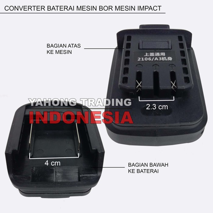 Jual Mesin Bor Adapter Converter Konverter Sambungan Baterai Impact ...