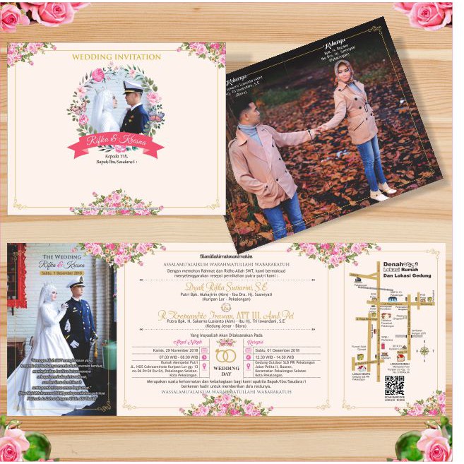 Jual [PREMIUM] Undangan Pernikahan Free Foto Prewedding Kertas Tebal