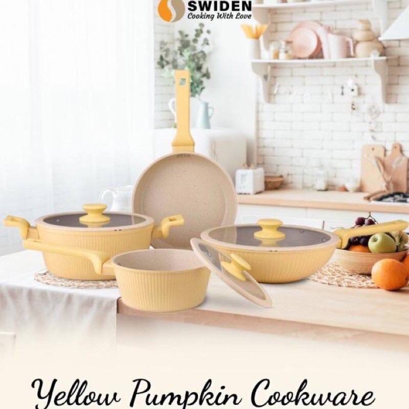 Jual GARANSI RESMI Yellow Pumpkin Cookware Set by Swidden | Shopee ...