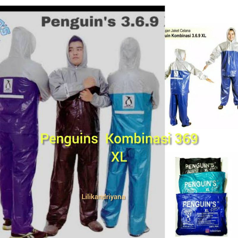Jual Grosir jas hujan Jumbo Penguin Jaket Celana P333 SIZE XXXL, XXL ...