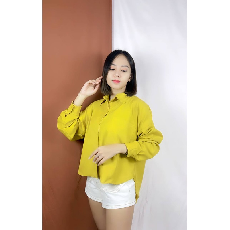 Jual Rx Fashion Kemeja Oversize Linen Pocket Xxl Olivia Shirt Noya Kemeja Oversize