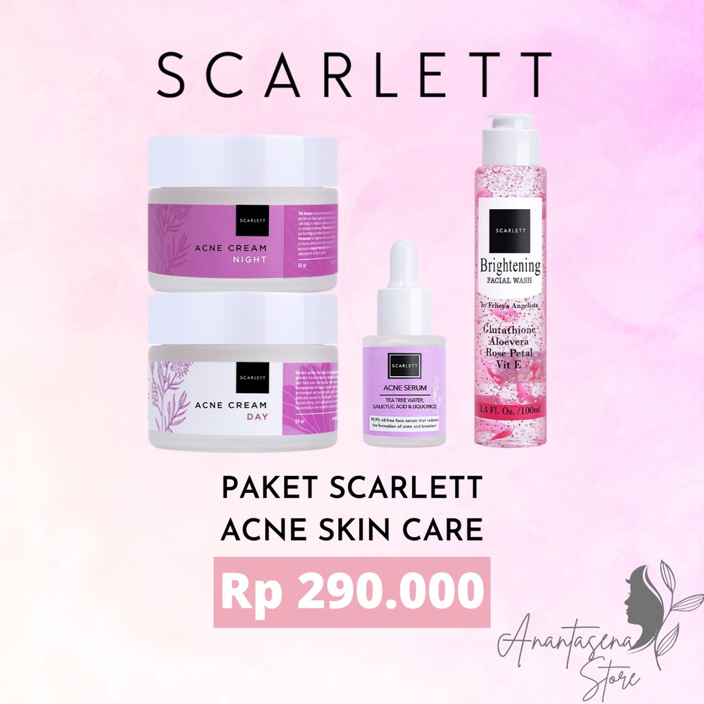 Jual PAKET SCARLETT ACNE SKIN CARE/PAKET SKINCARE ACNE SCARLET Paket Acne Scarlet