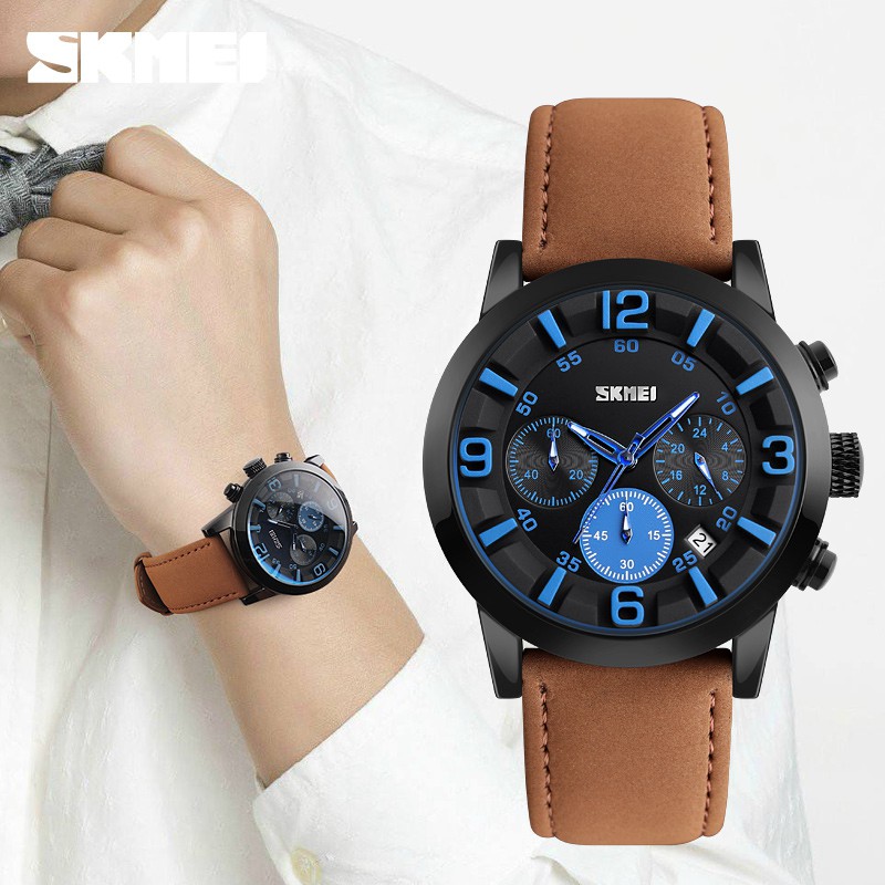 Jual Jam Tangan Pria Analog Skmei 9147 Black Water Resistant 30m Shopee Indonesia