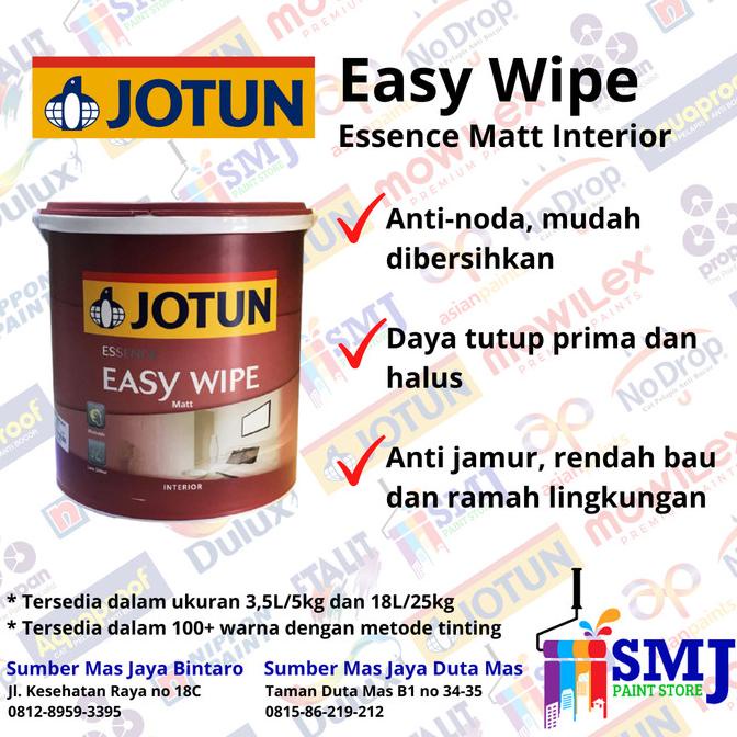 Jual Cat Tembok Cat Tembok Interior Anti Noda Jotun Easy Wipe Warna Tinting 35l 5kg Shopee 0020