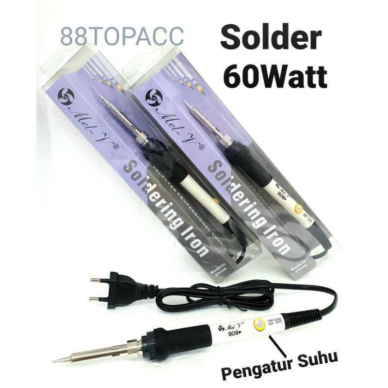 Jual Solder 60w 220V / Soldering Iron 908 Mel-v 60 Watt | Shopee Indonesia