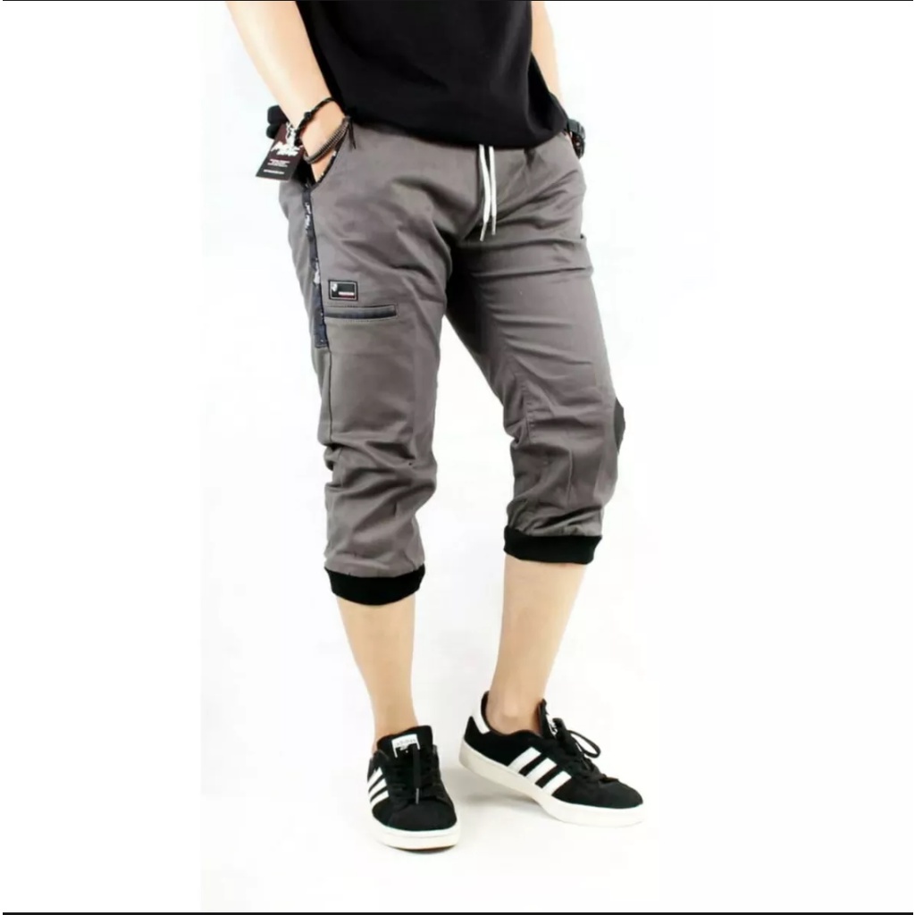 Jual Celana Jogger Pria Kualitas Premium - Celana Jogger Pocket 3/4
