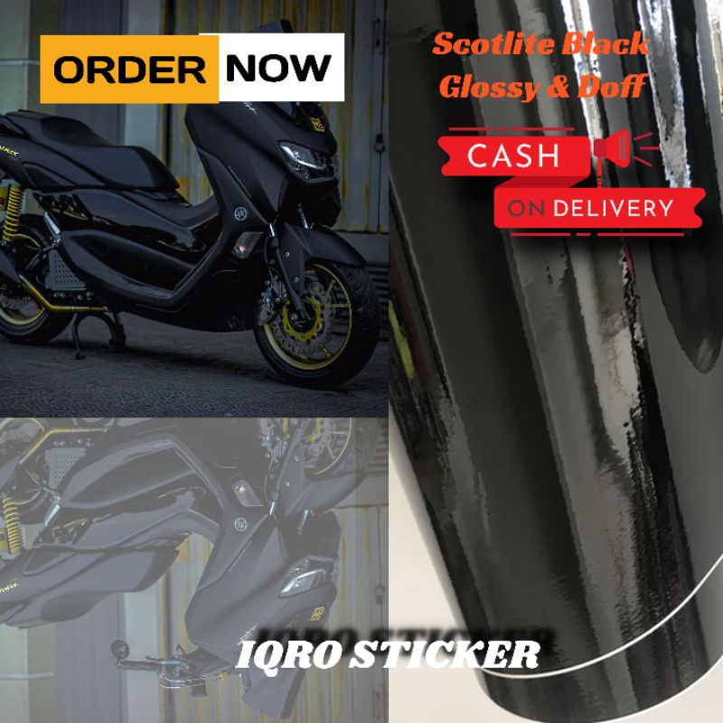 Jual Stiker skotlet motor hitam doff scotlite motor hitam glossy