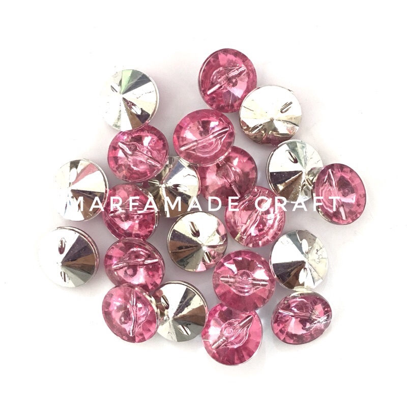 Jual Kancing Kristal Kaca 14mm Per Lusin Pink | Shopee Indonesia
