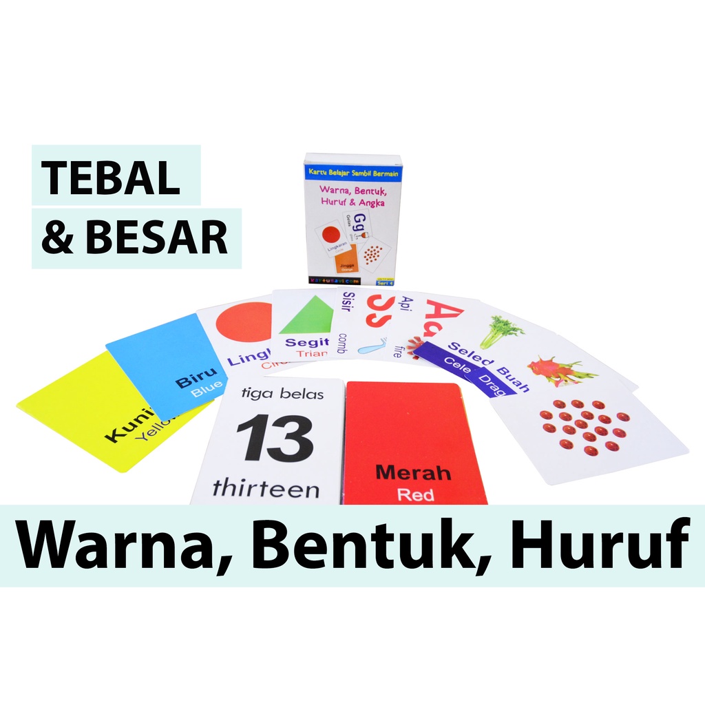 Jual FlashCard - Warna, Bentuk, Huruf Dan Angka (Seri 4 - Kartu Bayi ...