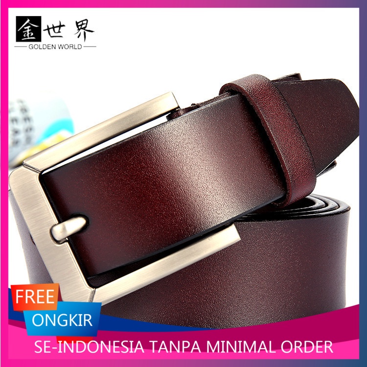 Jual Jarum Libur Laki-laki Pria Sabuk Kulit Sapi Lebar Lurus | Shopee ...