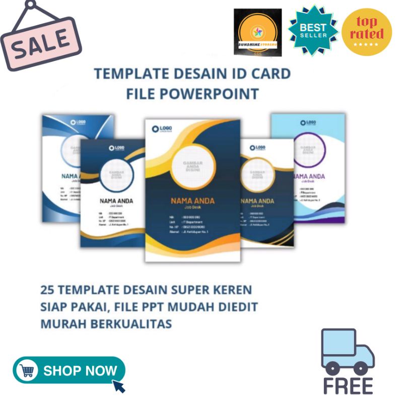 Jual Template ID Card Format PPT Keren | Shopee Indonesia