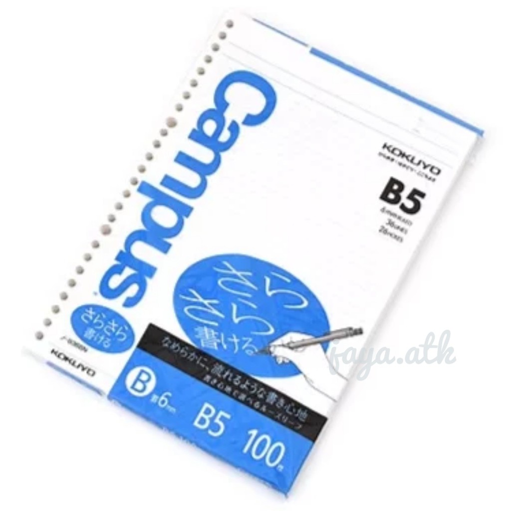 Jual Kokuyo Campus Loose Leaf Paper B5 100 Sheets 6 Mm Rule 26
