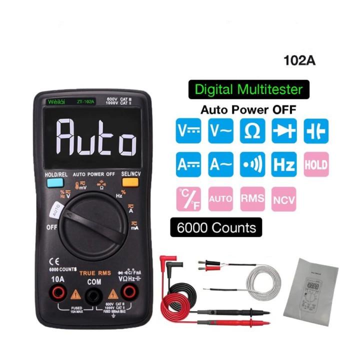 Jual promo!! AVOMETER DIGITAL ZOYI ZOTEK ZT102AMULTITESTER DIGITAL ZT 102A ORI Tool Kit Set
