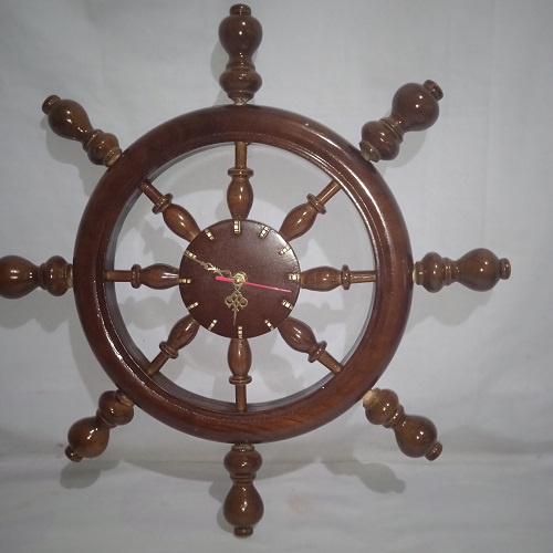 Jual Hiasan Dinding Kayu Jati Jam Dinding Model Kemudi Nakhoda Kemudi
