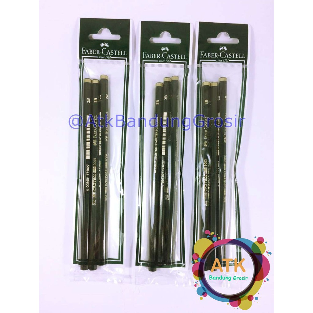 Jual Faber Castell Pensil 9000 2B Set 3 Pensil Ujian Sketsa UN Murah ...