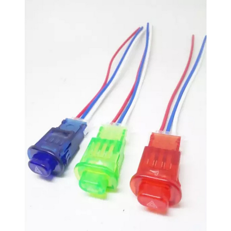 Jual TOMBOL ON/OFF HAZARD TRANPARAN WARNA MERAH BIRU HIJAU Tombol ...