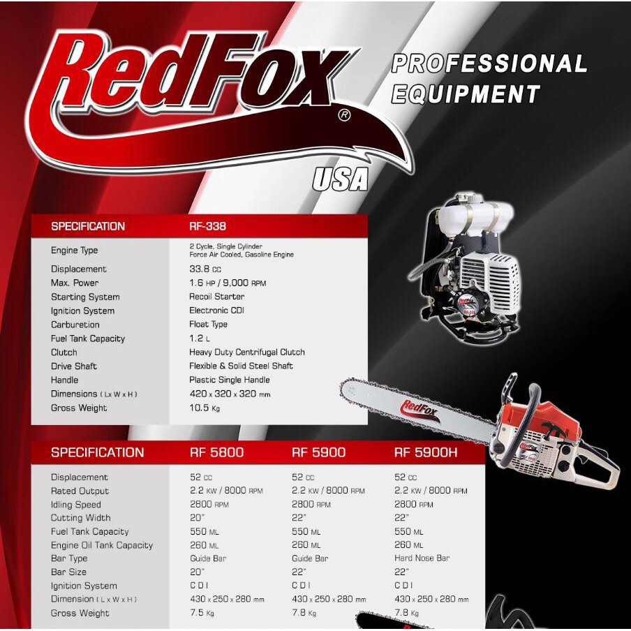 Jual REDFOX RF 5900 H CHAIN SAW | Shopee Indonesia