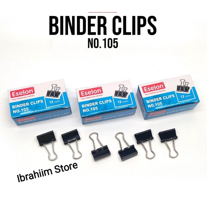 Jual (12pcs) Binder Clips 105 / 1box Double Clip / Penjepit kertas ...