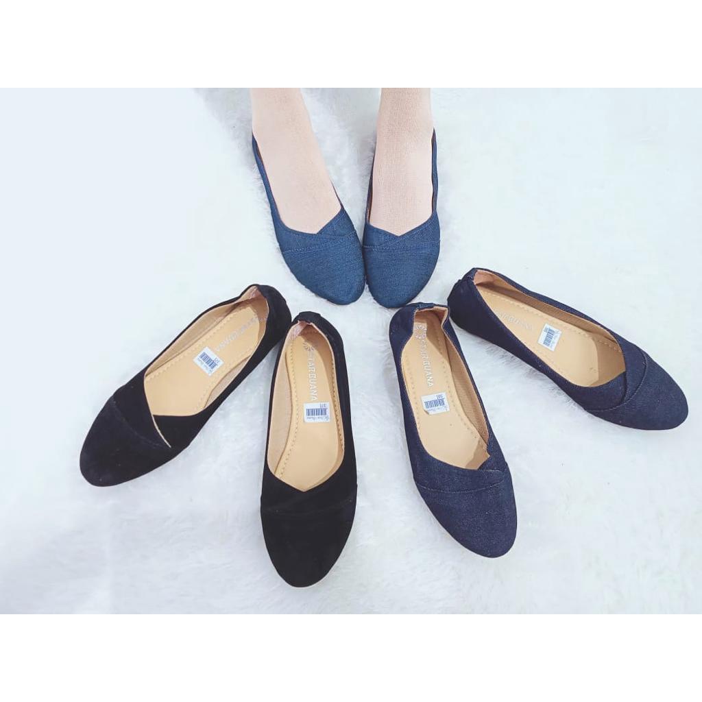 Jual KALANTHA FASHION Flat Shoes Denim Flatshoes Polos Sepatu Wanita Kekinian Super Cantik Shopee Indonesia