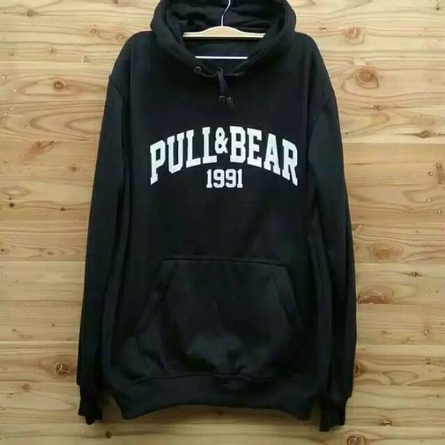 SWEATER HOODIE PULL BEAR 1991 HITAM PUTIH MARUN NAVY ABU