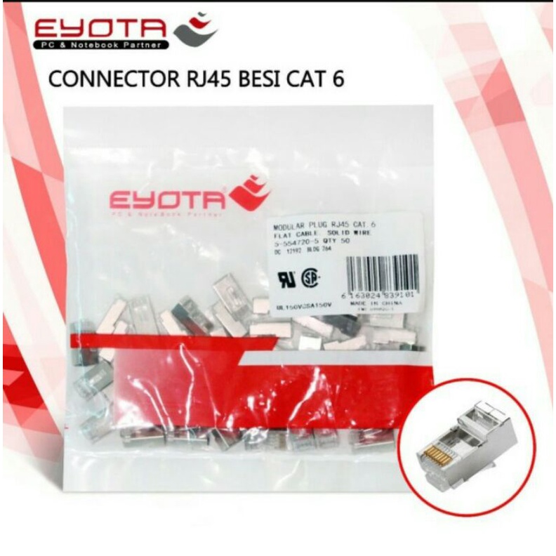 Jual Connector Rj Eyota Cat E Kepala Besi Shopee Indonesia