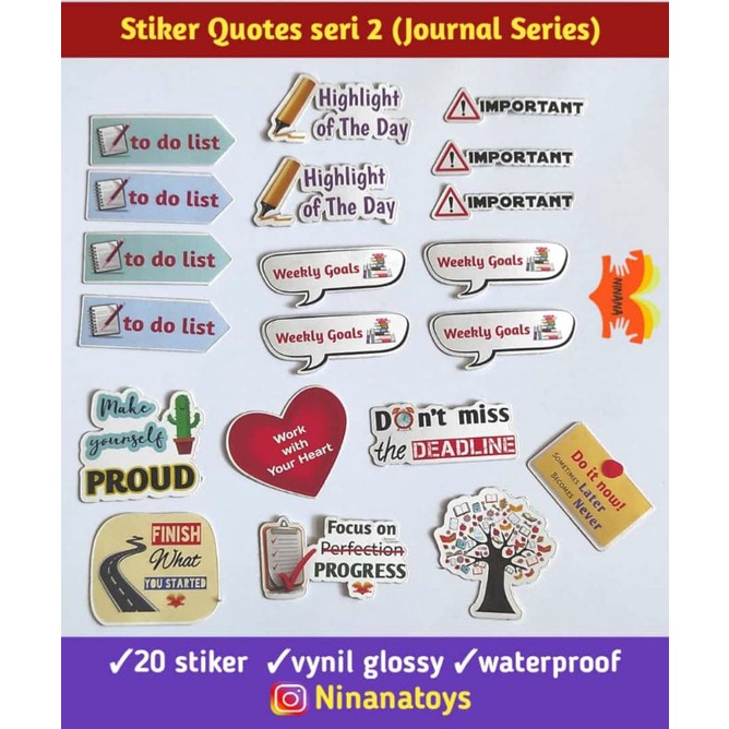 Jual Stiker journal series jurnal sticker quotes notes binder | Shopee ...