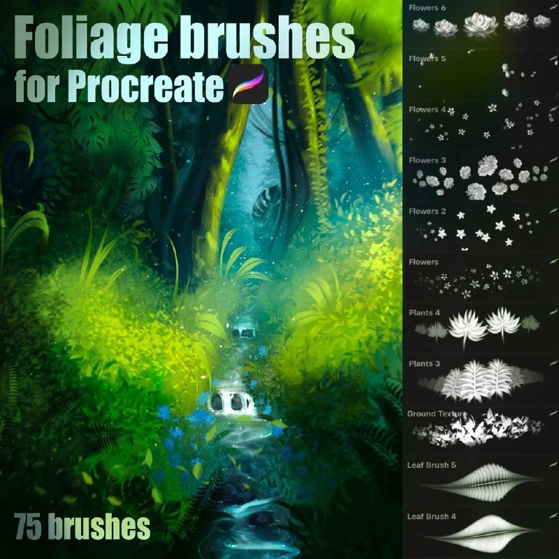 Jual Procreate Brush - 75 Foliage Brushes for Procreate | Shopee Indonesia