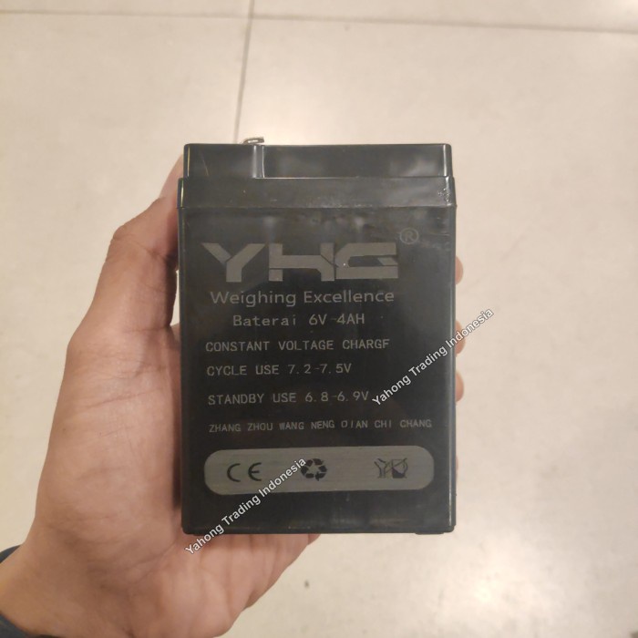 Jual (BAYAR DI TEMPAT) Baterai Timbangan Digital Batere Aki 6 Volt 4Ah