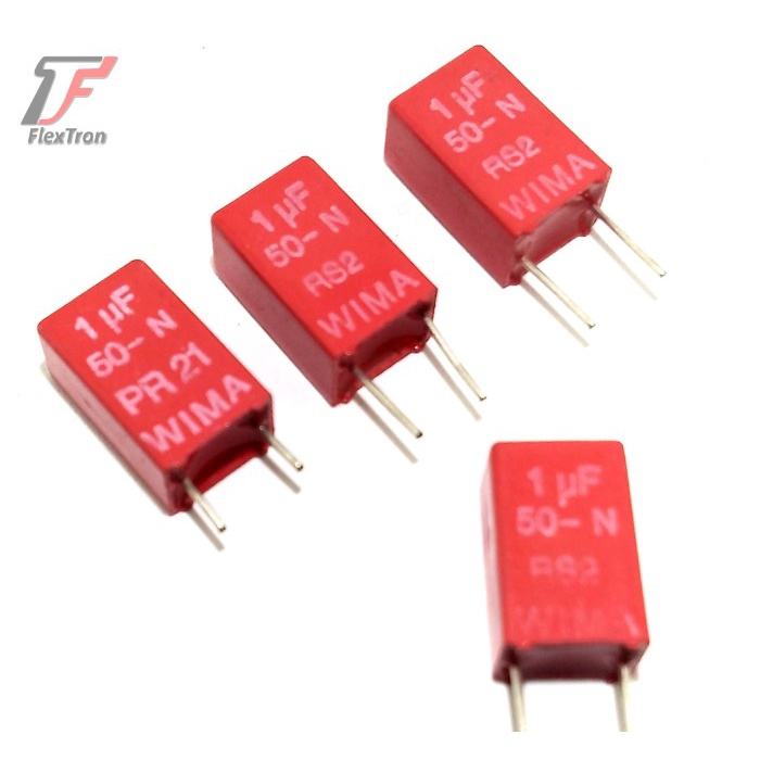 10 Condensatori WIMA MKS2 Da 1uF 50V, Passo 5mm, Radiali, Nuovi Di Fabbrica