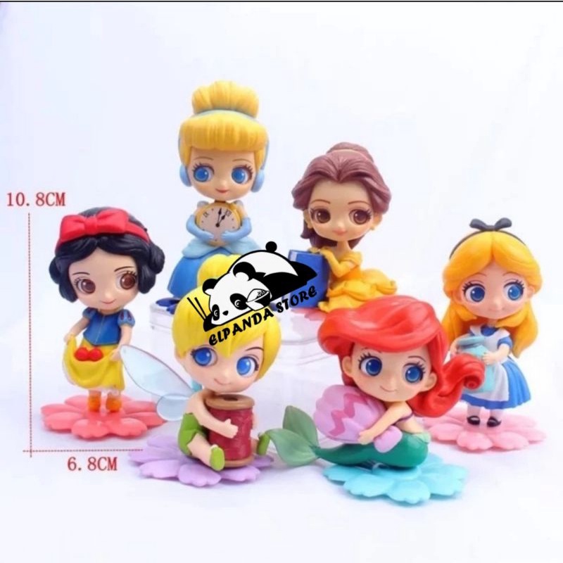 Jual Qposket Princess Chibi Topper Kue Ultah Alice Tinkerbell Ariel ...