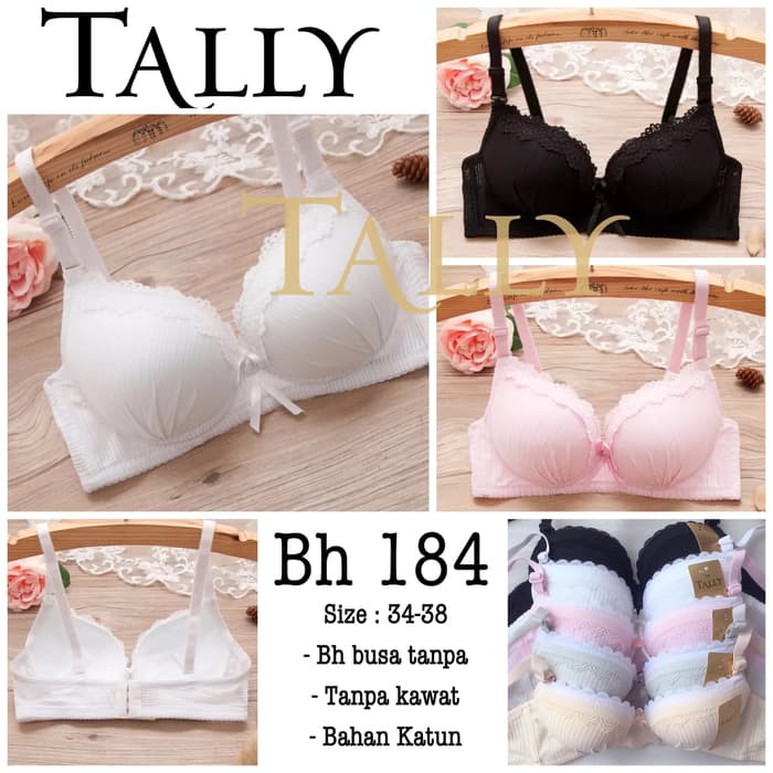 Jual [Murah] BRA BH Wanita Busa Tipis Katun Tanpa Kawat 34-38 TALLY 184