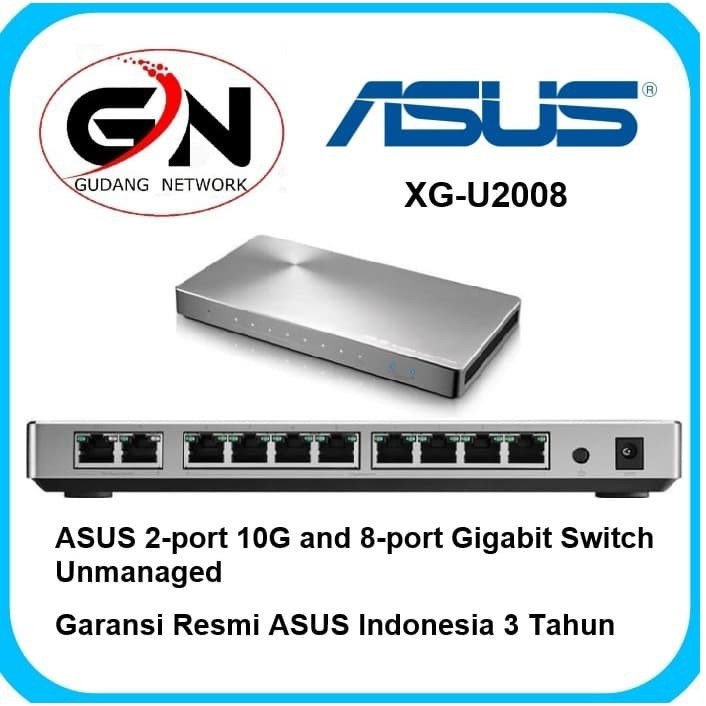 Jual ASUS XGU2008 2port 10G and 8port Gigabit Switch Unmanaged