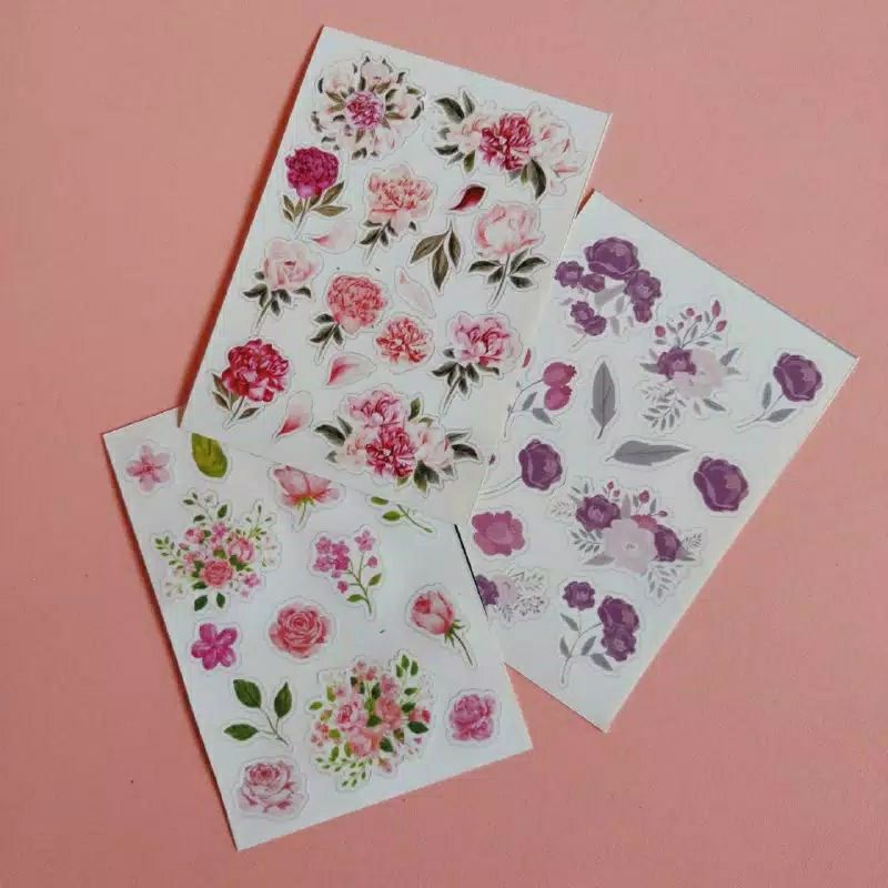 Jual Stiker Bunga Cantik Untuk Jurnal Dan Scrapbook Shopee Indonesia