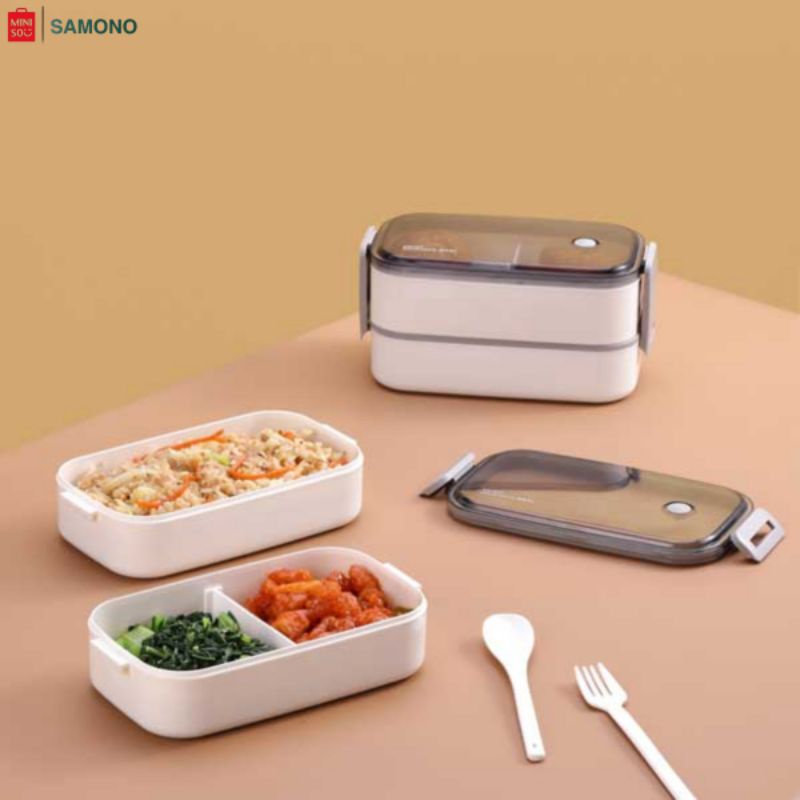 Jual BONBOX SIMPLE WHITE LUNCH BOX DOUBLE-DECK & SINGLE-DECK | TEMPAT ...