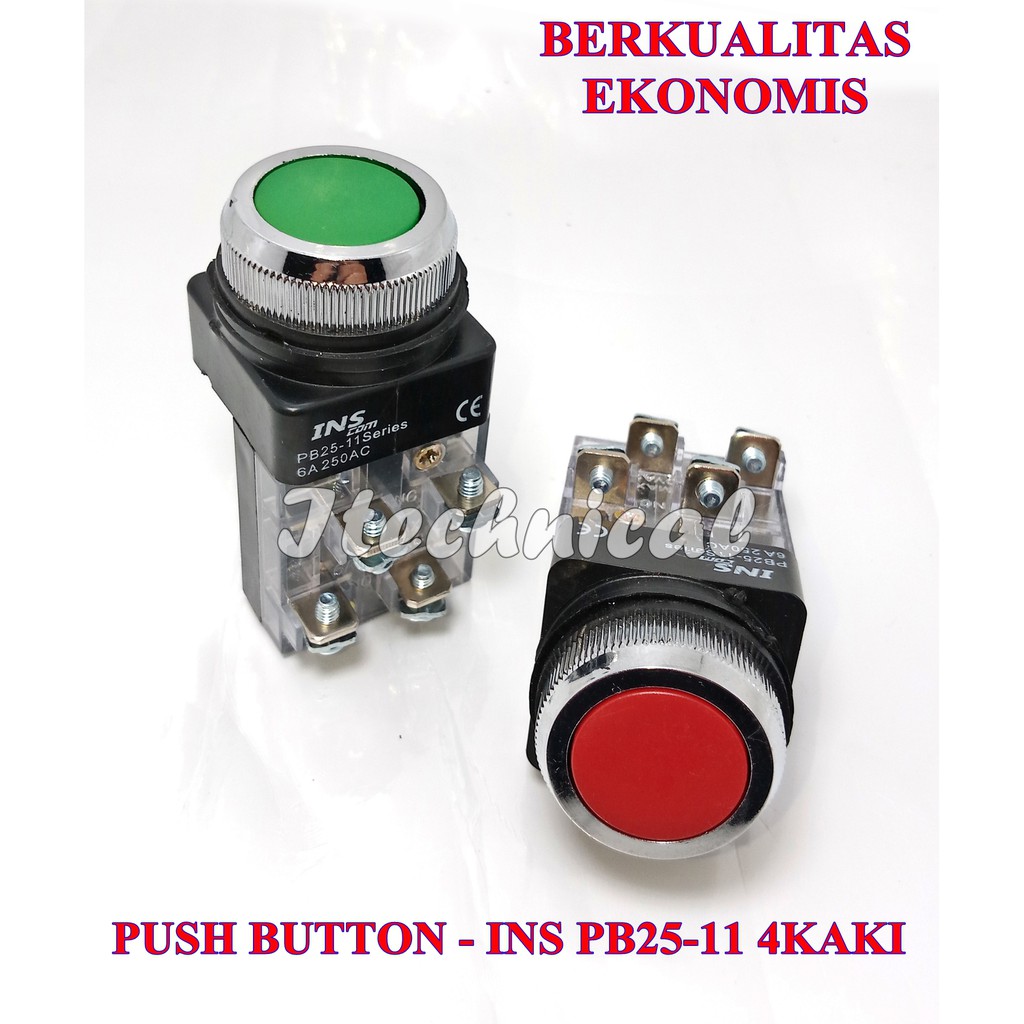 Jual PUSH BUTTON TOMBOL ON OFF PB2511 25mm 4 KAKI / PUSHBUTTON TAB 4 ...