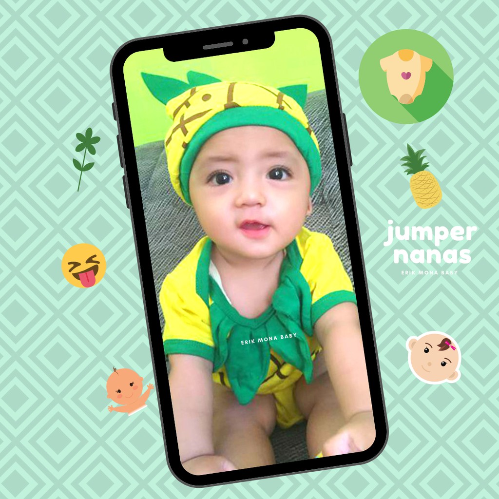 Jual jumper bayi nanas / pineapple baby romper Shopee Indonesia