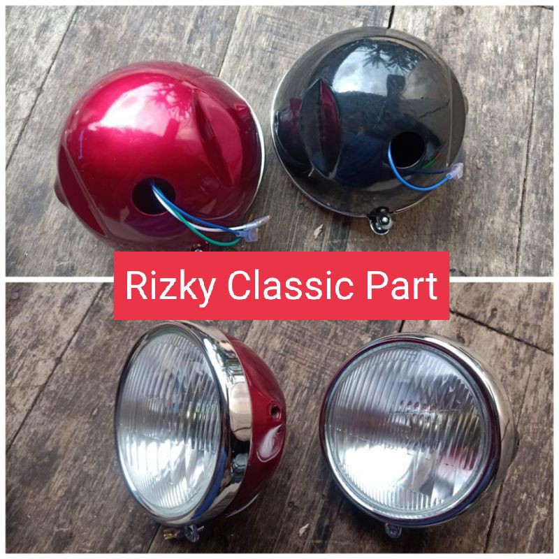 Jual batok dan lampu depan cb100 cb125 merah dan hitam | Shopee Indonesia