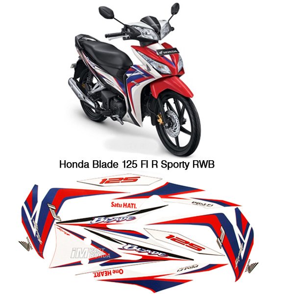 Jual Stiker Blade 125 Fi R Sporty RWB Cakram K47 2014 Red White Blue ...